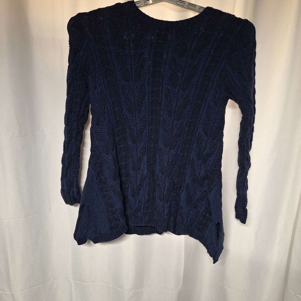 Eight Eight Eight Dark Blue Cable Knit Sweater